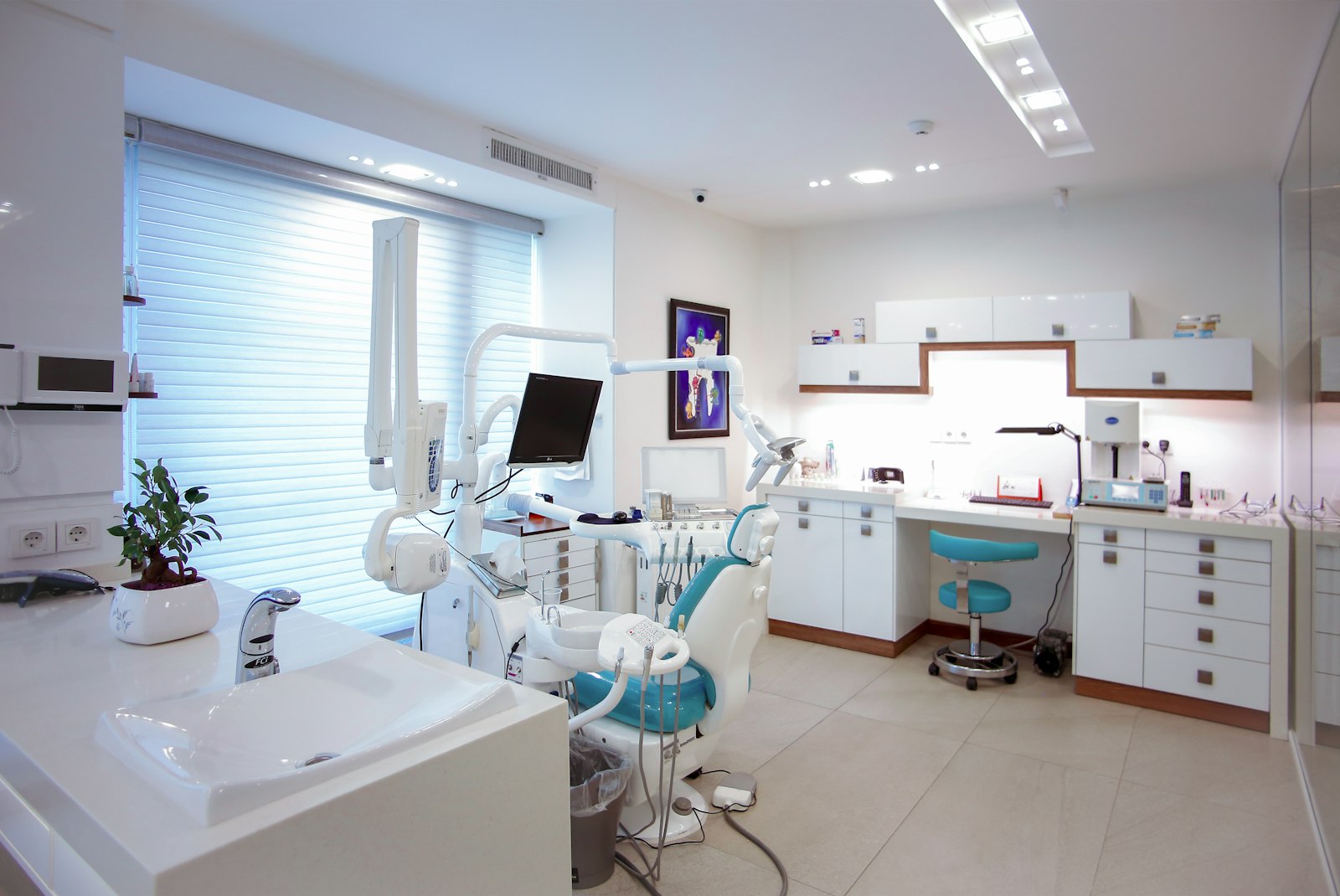 The bright, modern treatment room at the clinic