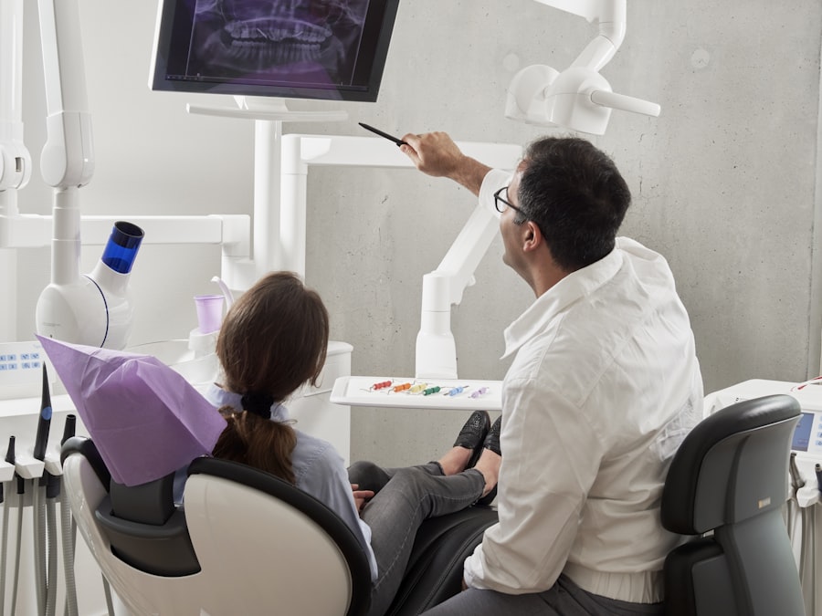 Modern dental treatment chair in a bright clinic setting