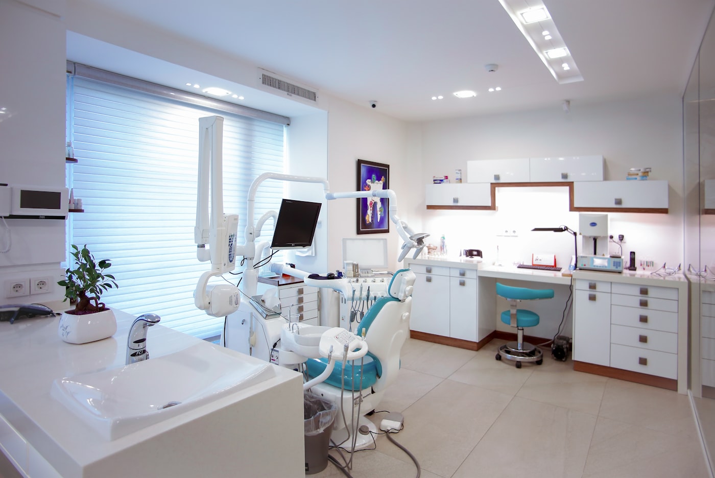 Bright, modern dental clinic treatment room